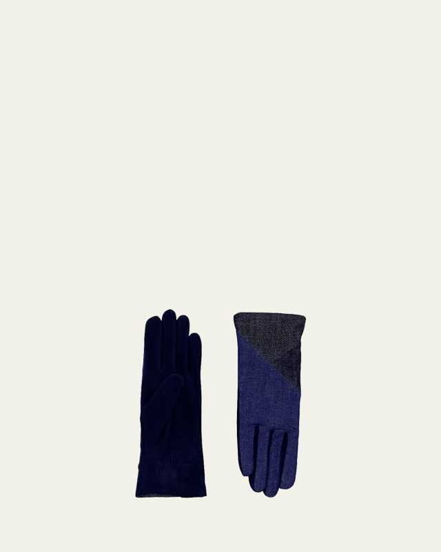 Suede Denim Gloves